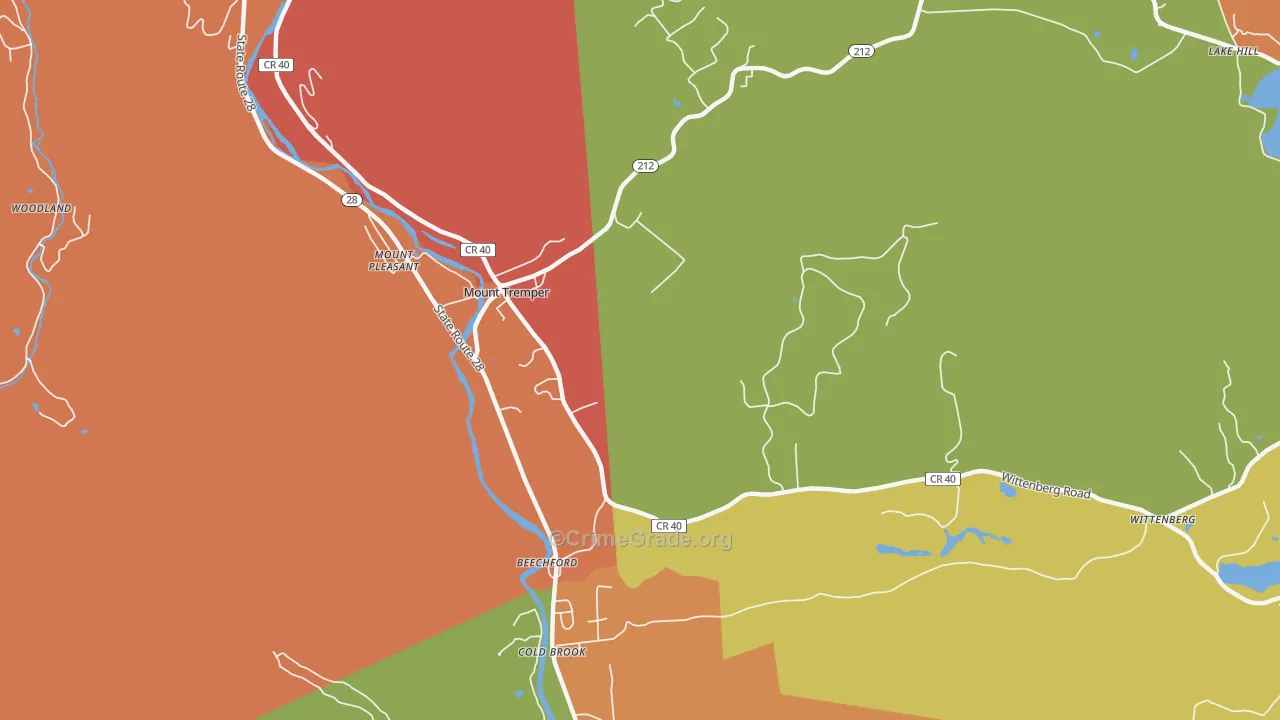 Mount Tremper, NY Map of Murder Rates