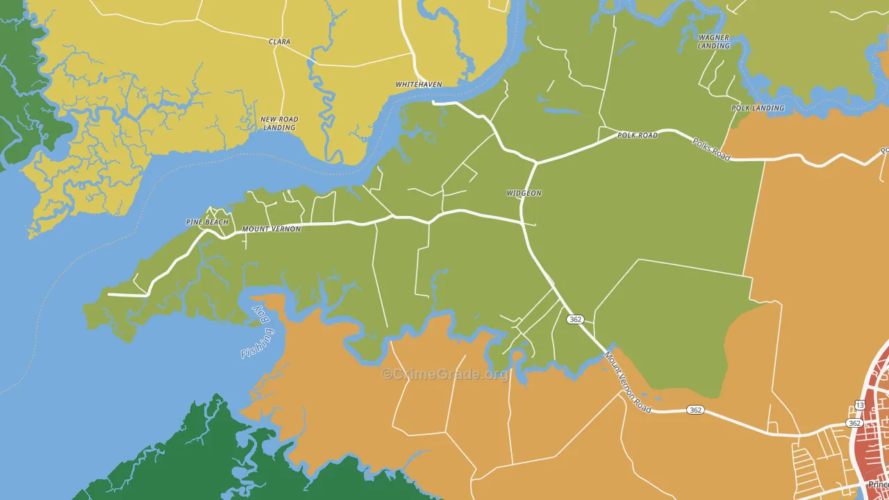 Mount Vernon, MD Map of Murder Rates