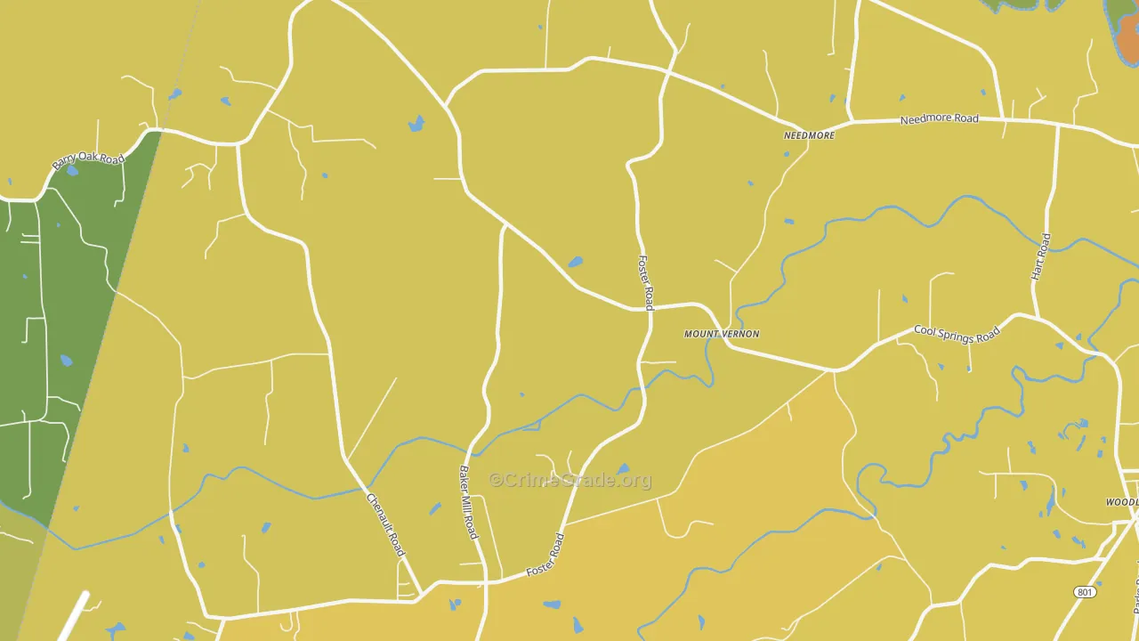 Mount Vernon, NC Map of Murder Rates