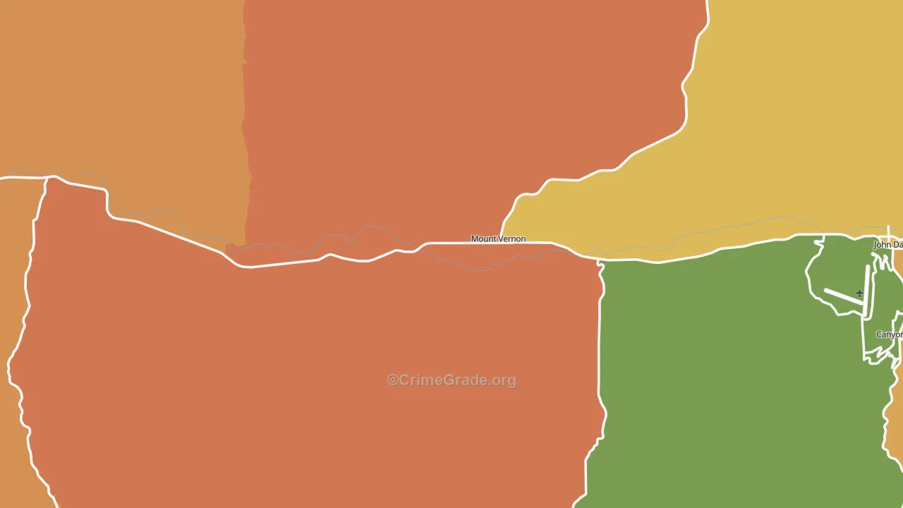 Mount Vernon, OR Map of Murder Rates