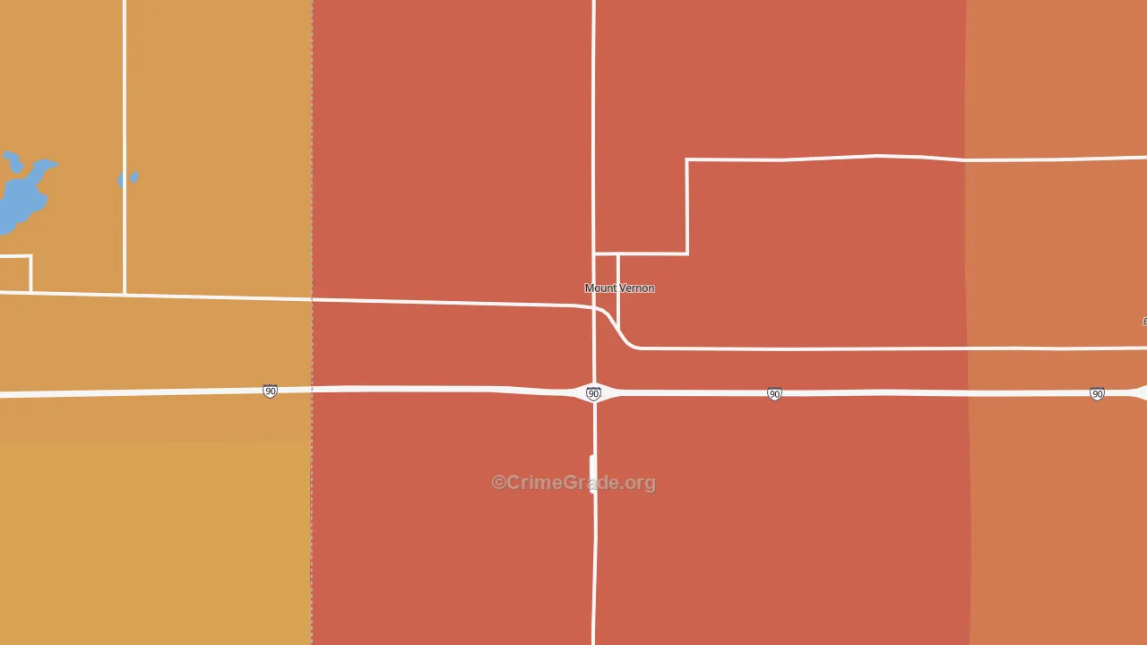 Mount Vernon, SD Map of Murder Rates