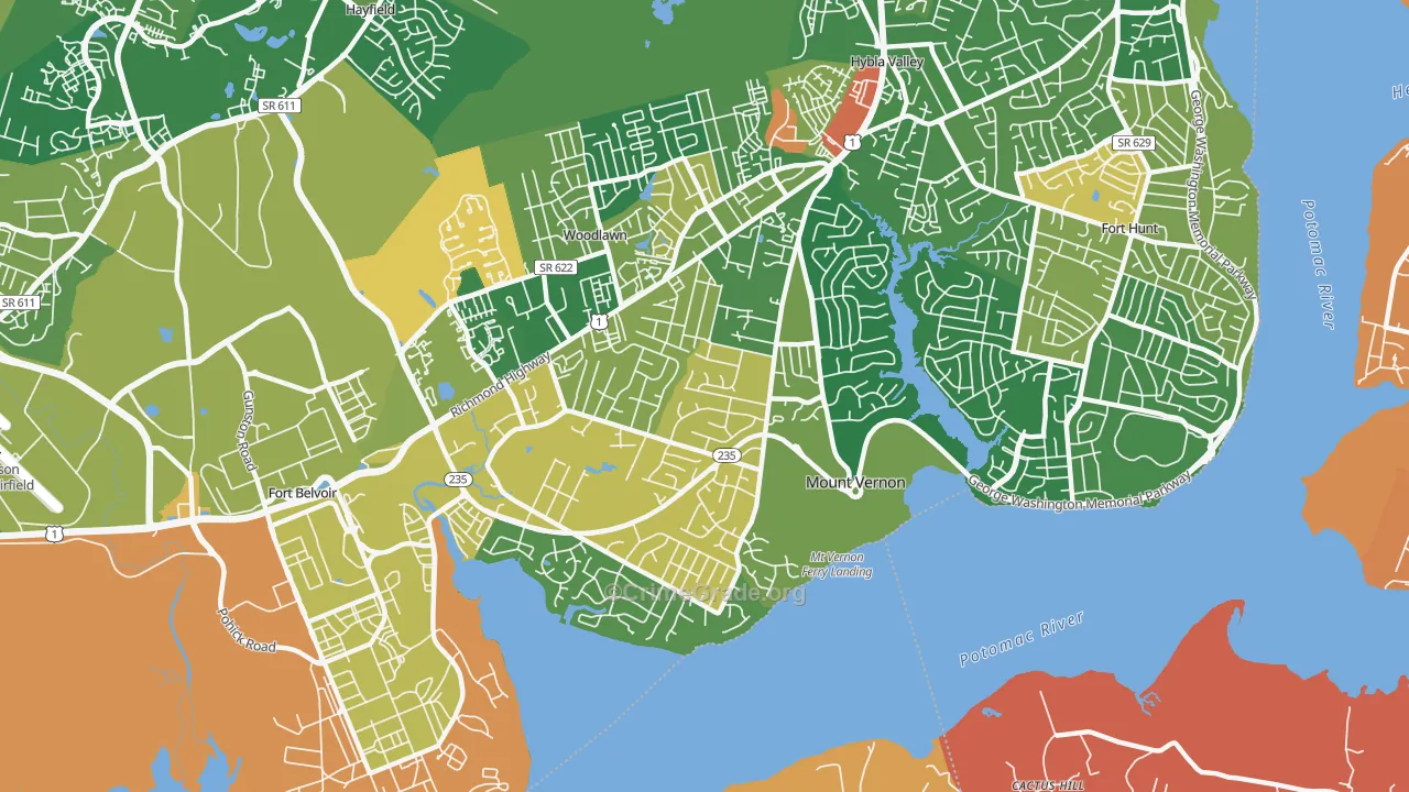 Mount Vernon, VA Map of Murder Rates