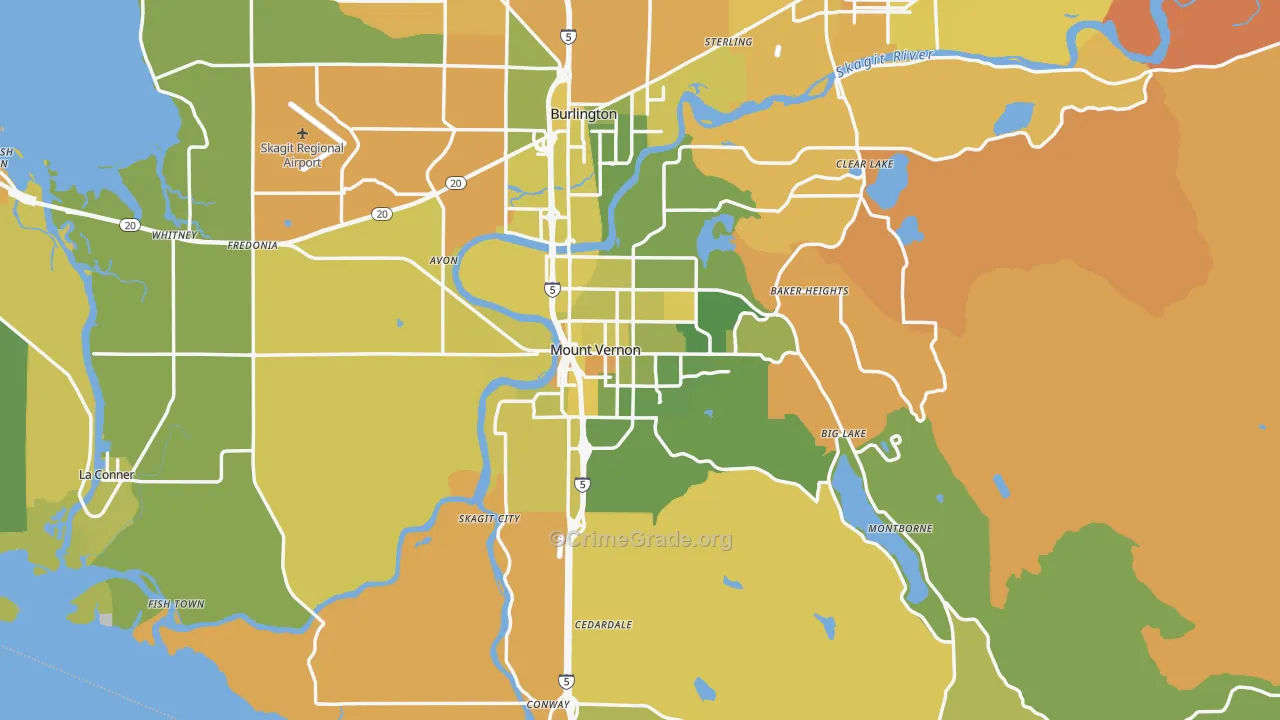 Mount Vernon, WA Map of Murder Rates