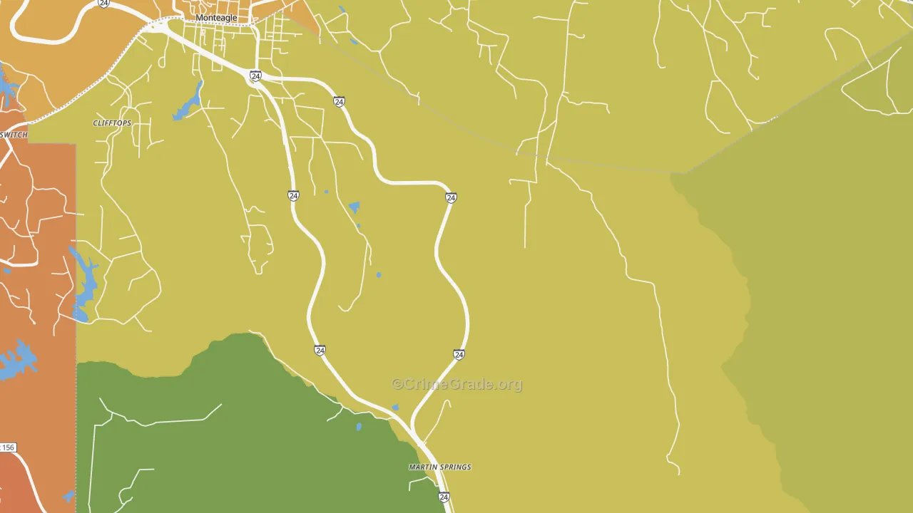 Mount View, TN Map of Murder Rates