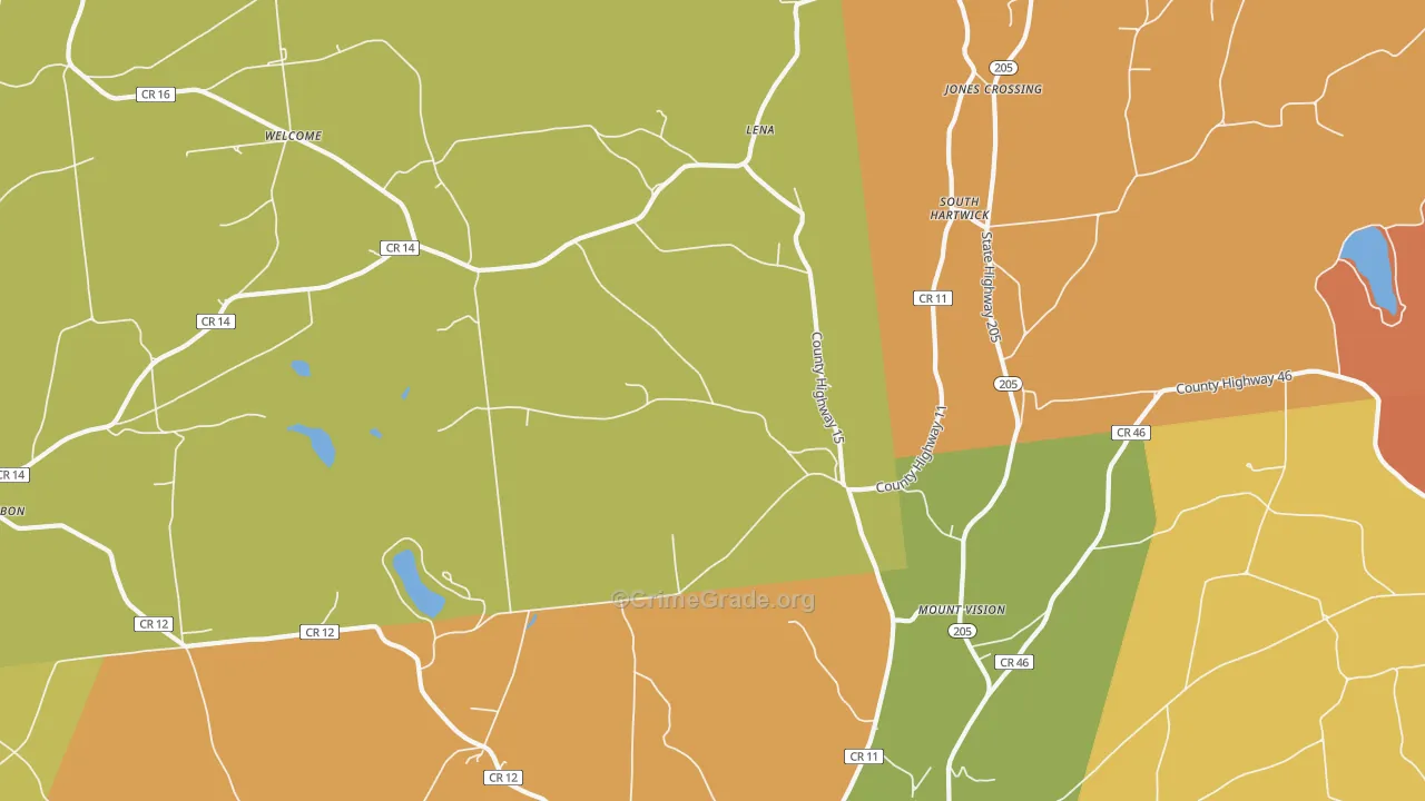Mount Vision, NY Map of Murder Rates