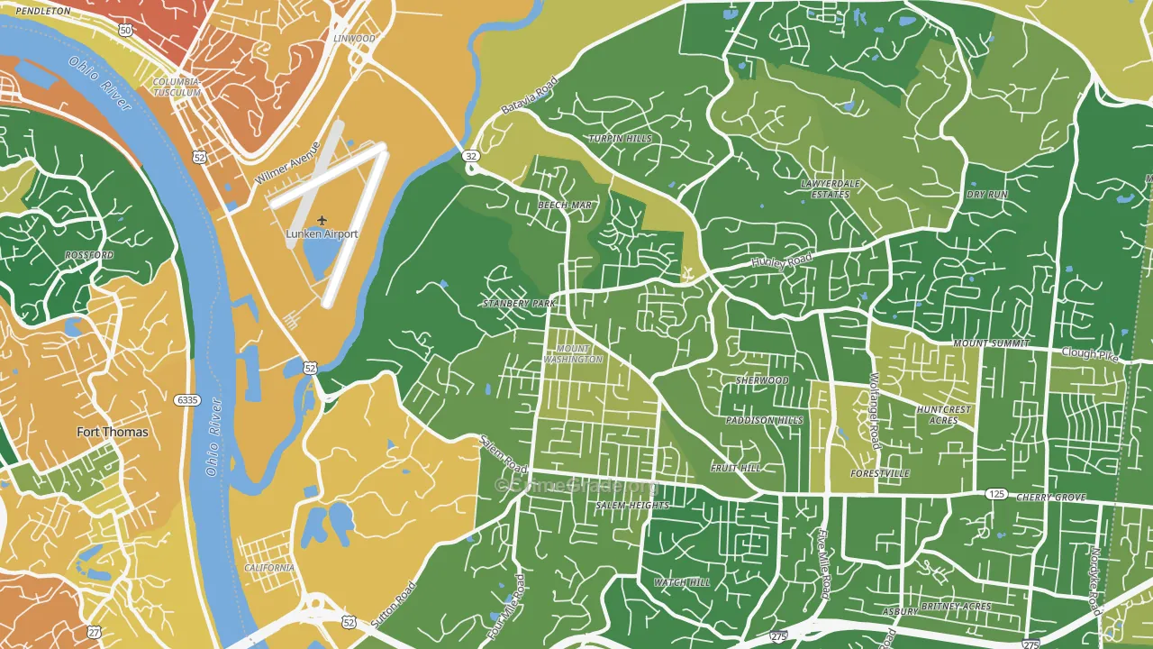Mount Washington, Cincinnati, OH Map of Murder Rates
