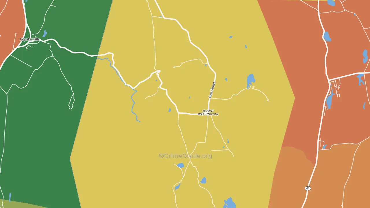 Mount Washington, MA Map of Murder Rates