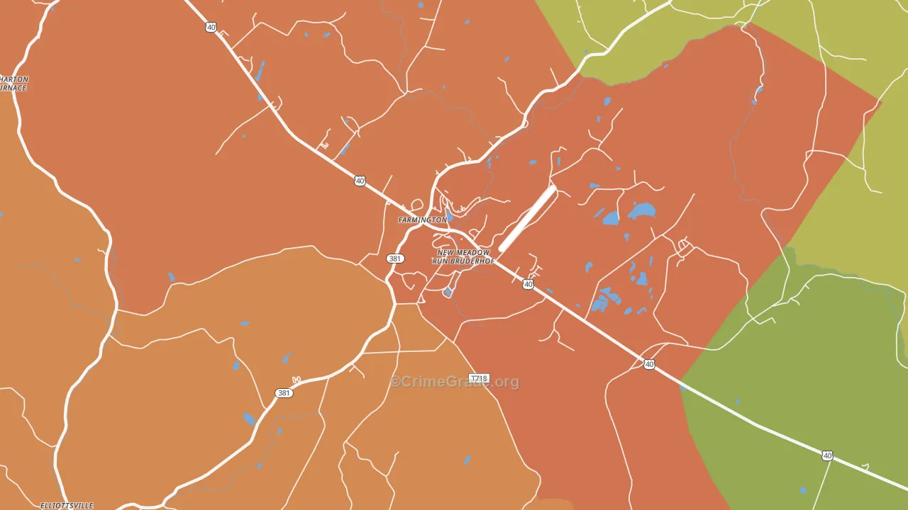 Mount Washington, PA Map of Murder Rates