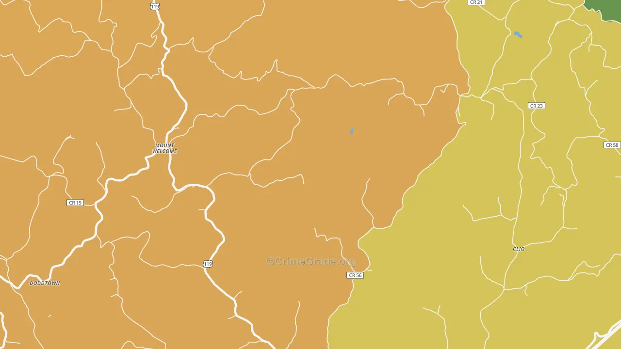 Mount Welcome, WV Map of Murder Rates