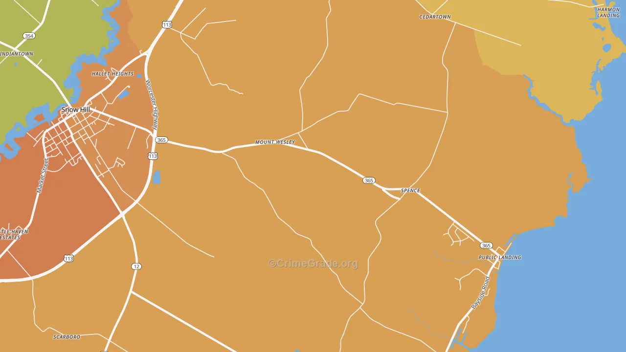 Mount Wesley, MD Map of Murder Rates