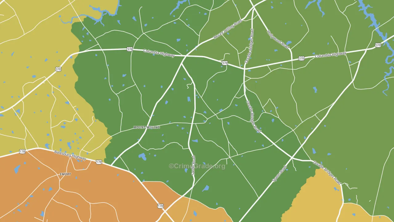 Mount Willing, SC Map of Murder Rates