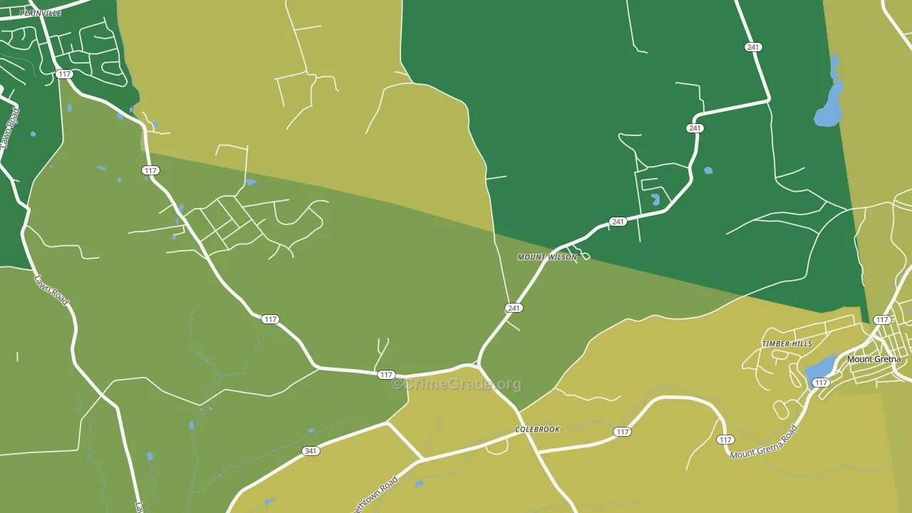 Mount Wilson, PA Map of Murder Rates