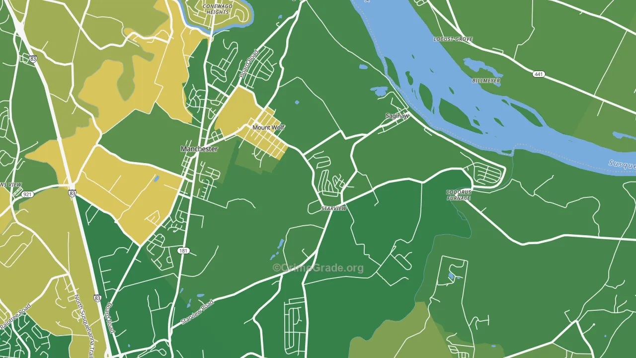 Mount Wolf, PA Map of Murder Rates