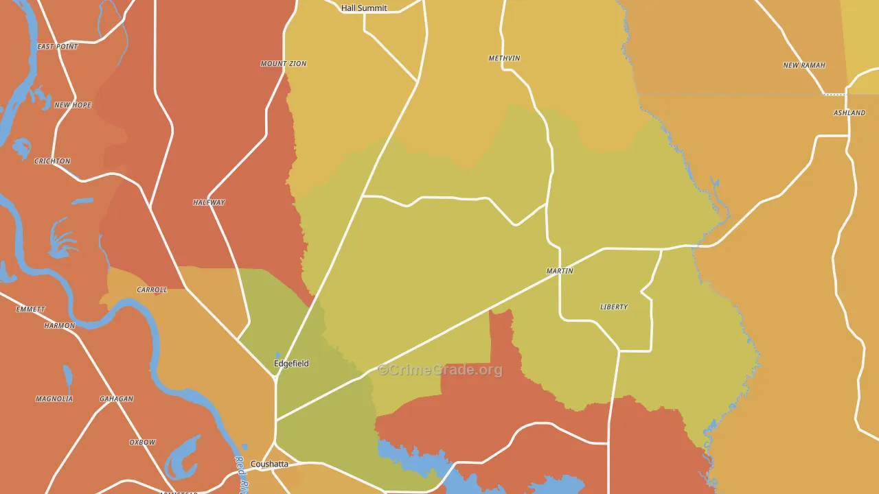 Mount Zion, LA Map of Murder Rates