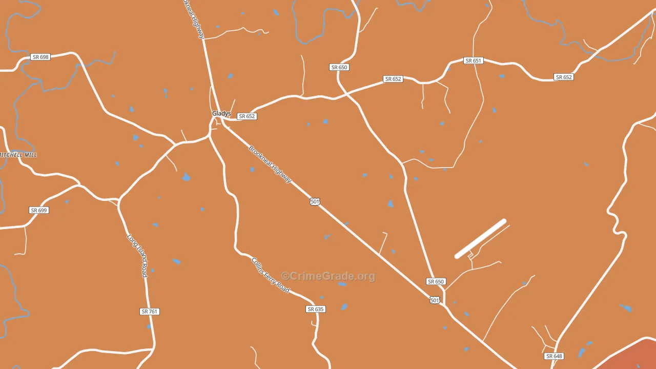 Mount Zion, VA Map of Murder Rates