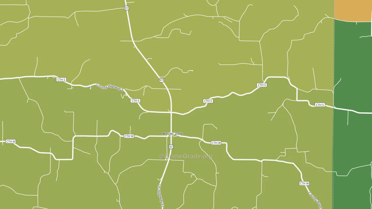 Mount Zion, WI Map of Murder Rates