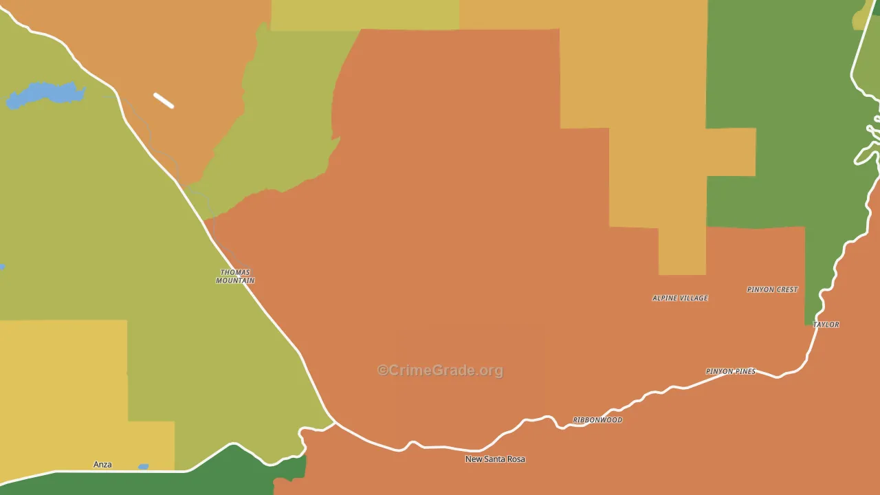 Mountain Center, CA Map of Murder Rates