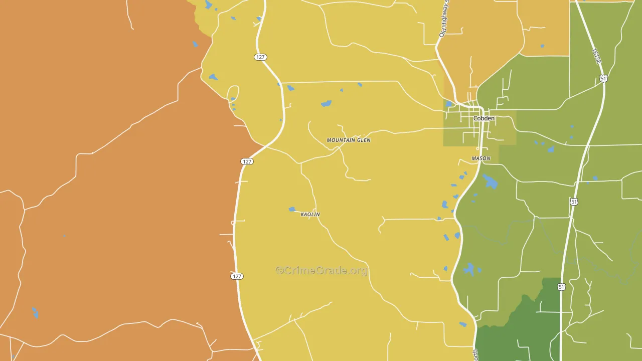 Mountain Glen, IL Map of Murder Rates