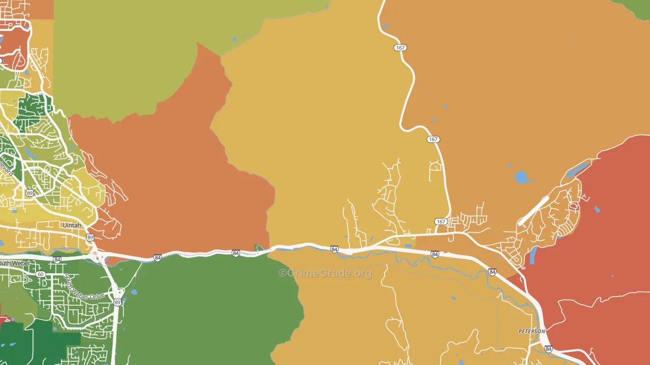 Mountain Green, UT Map of Murder Rates
