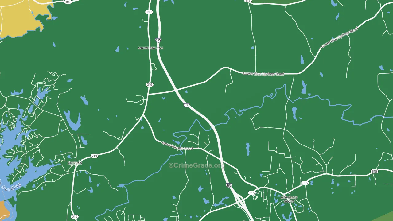 Mountain Hill, GA Map of Murder Rates