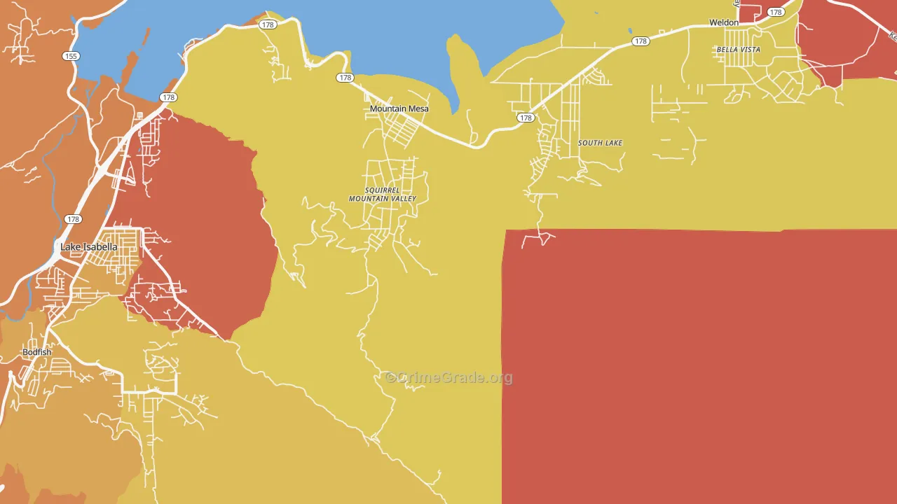 Mountain Mesa, CA Map of Murder Rates