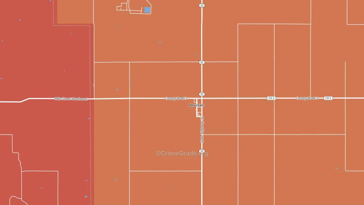 Mountain, ND Map of Murder Rates