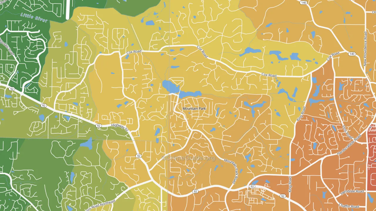 Mountain Park, GA Map of Murder Rates