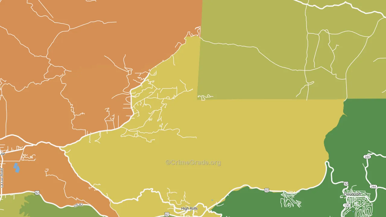 Mountain Park, NM Map of Murder Rates