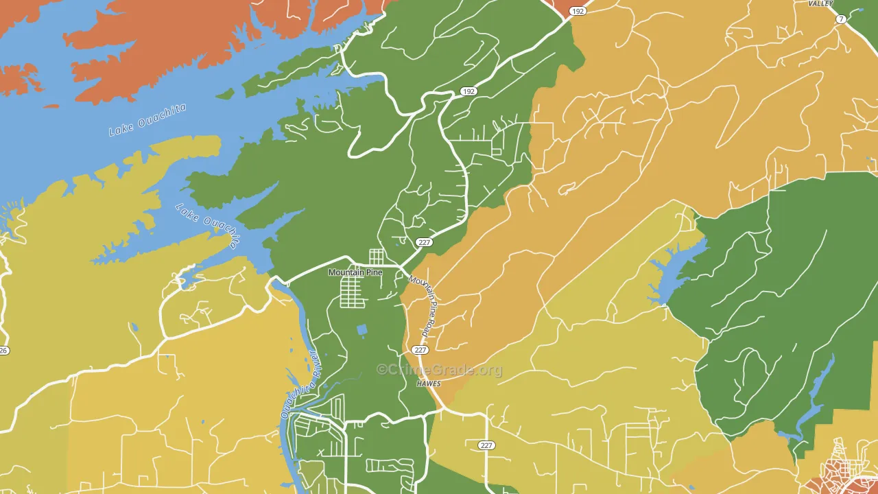 Mountain Pine, AR Map of Murder Rates