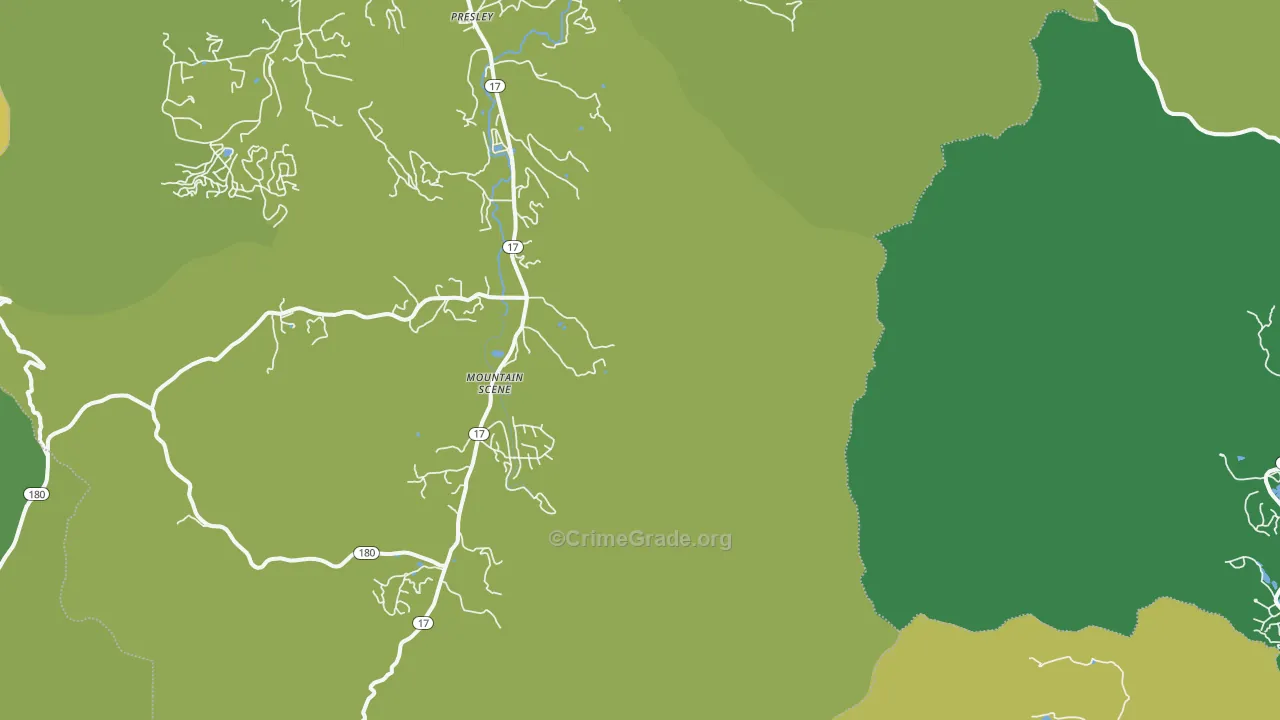 Mountain Scene, GA Map of Murder Rates