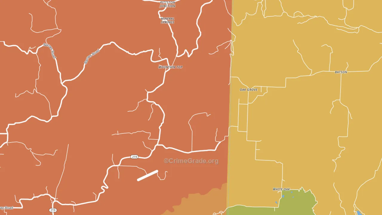 Mountain Top, AR Map of Murder Rates