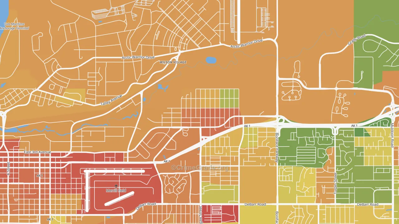 Mountain View, Anchorage, AK Map of Murder Rates