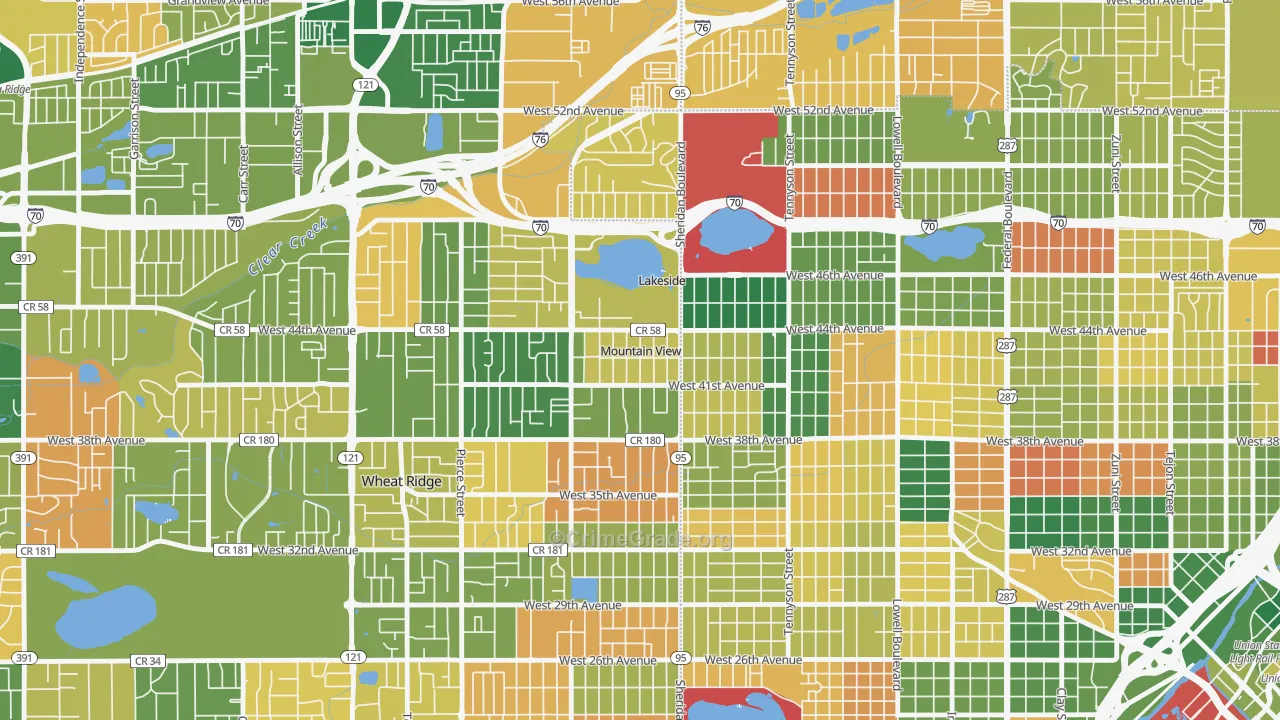 Mountain View, CO Map of Murder Rates