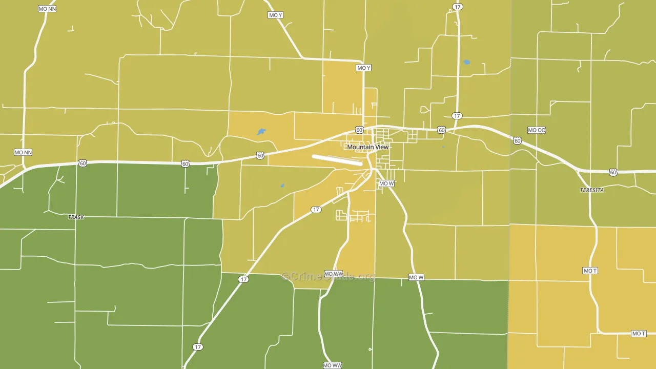 Mountain View, MO Map of Murder Rates
