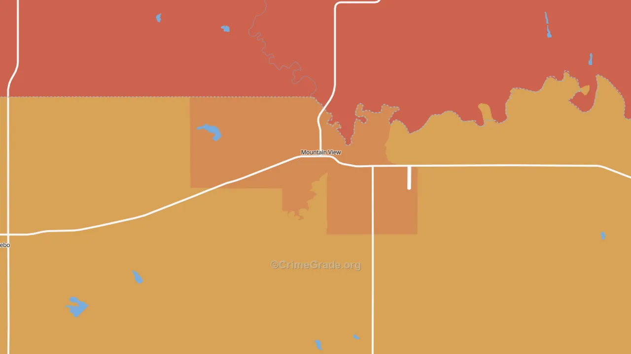 Mountain View, OK Map of Murder Rates