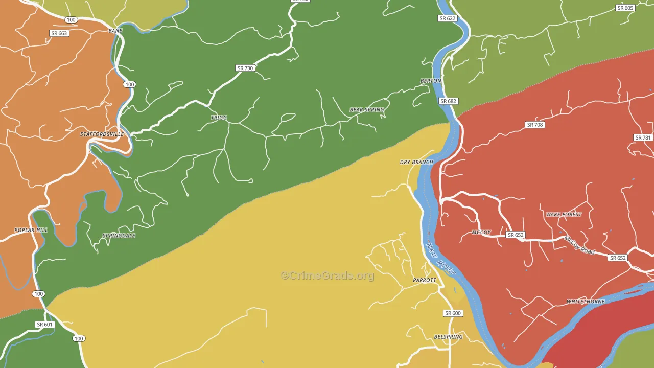 Mountain View, VA Map of Murder Rates