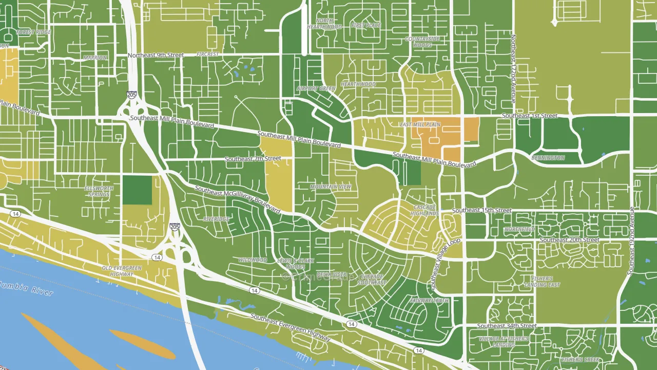 Mountain View, Vancouver, WA Map of Murder Rates