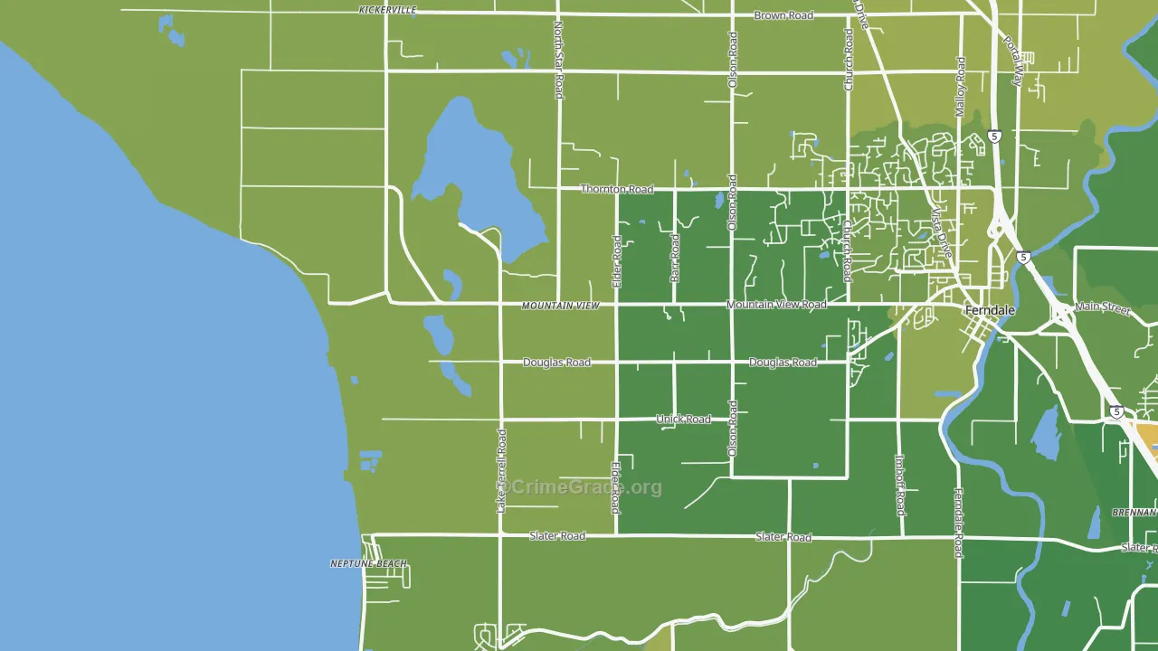 Mountain View, WA Map of Murder Rates