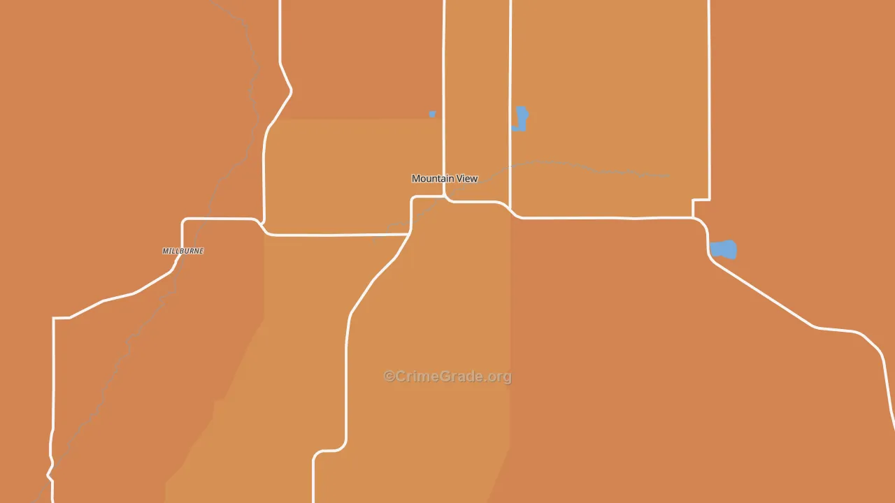Mountain View, WY Map of Murder Rates