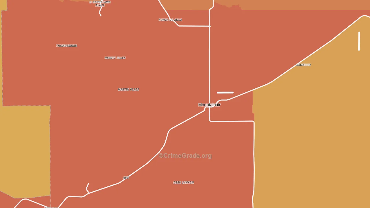 Mountainair, NM Map of Murder Rates