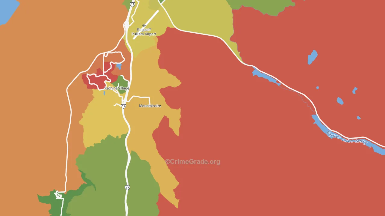 Mountainaire, AZ Map of Murder Rates