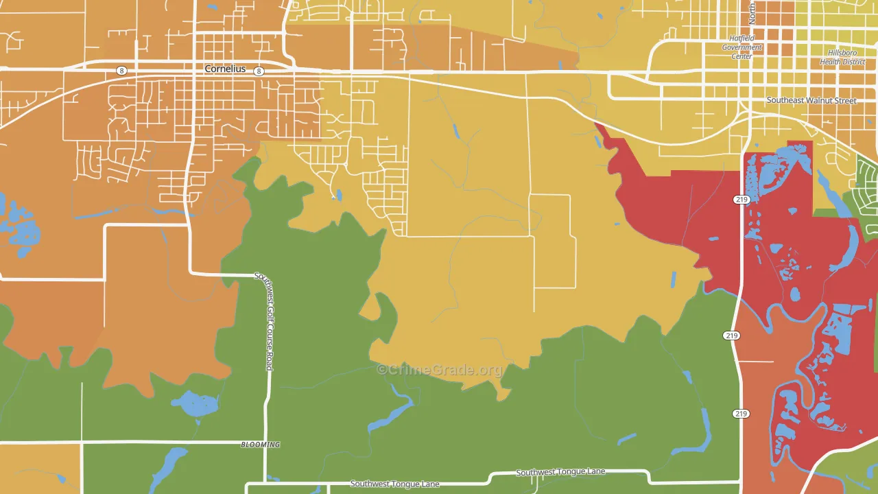 Mountaindale, OR Map of Murder Rates