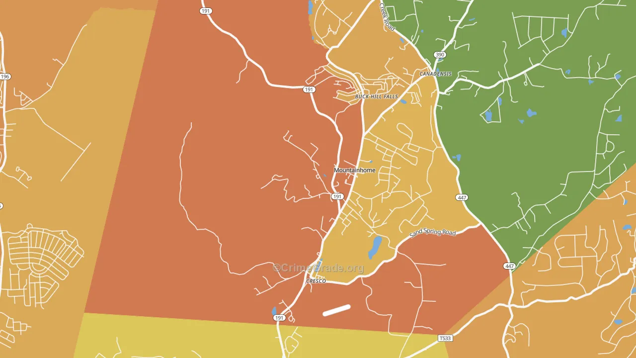 Mountainhome, PA Map of Murder Rates