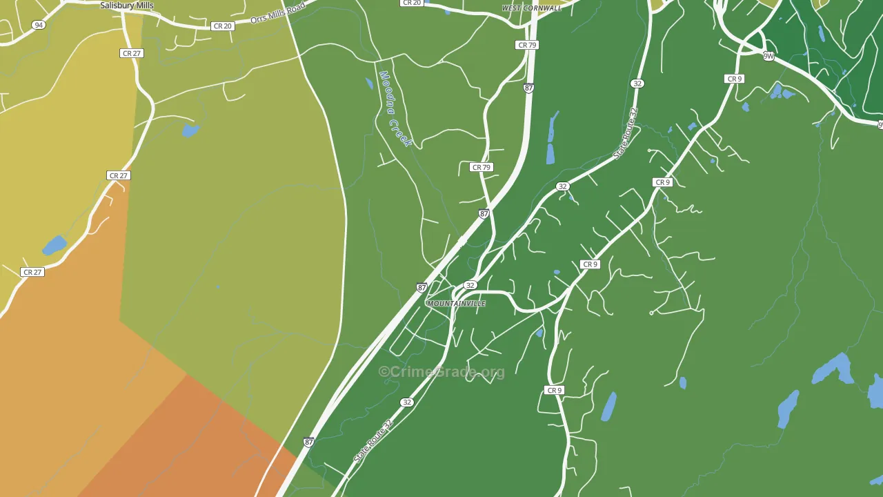 Mountainville, NY Map of Murder Rates