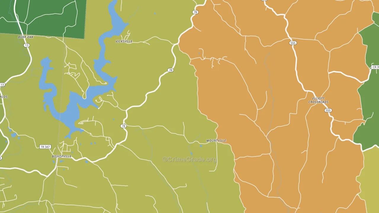 Mountville, OH Map of Murder Rates