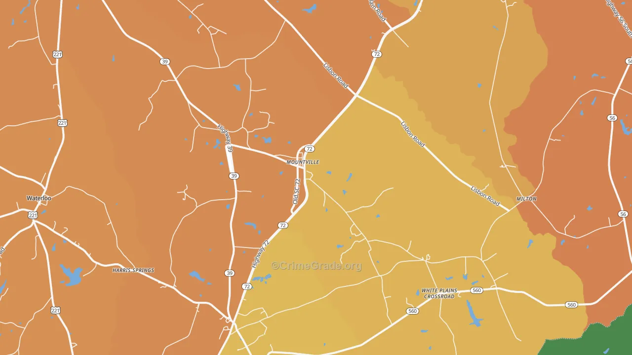 Mountville, SC Map of Murder Rates