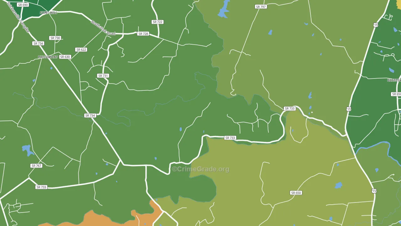 Mountville, VA Map of Murder Rates