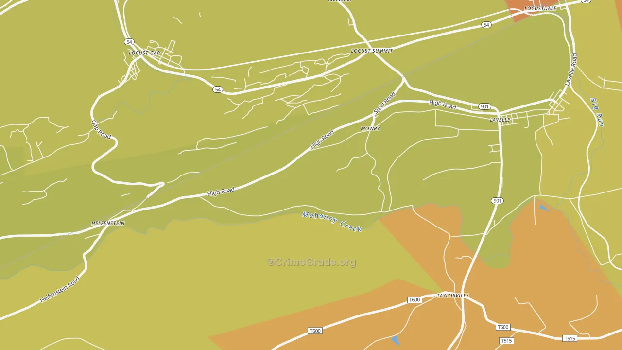 Mowry, PA Map of Murder Rates