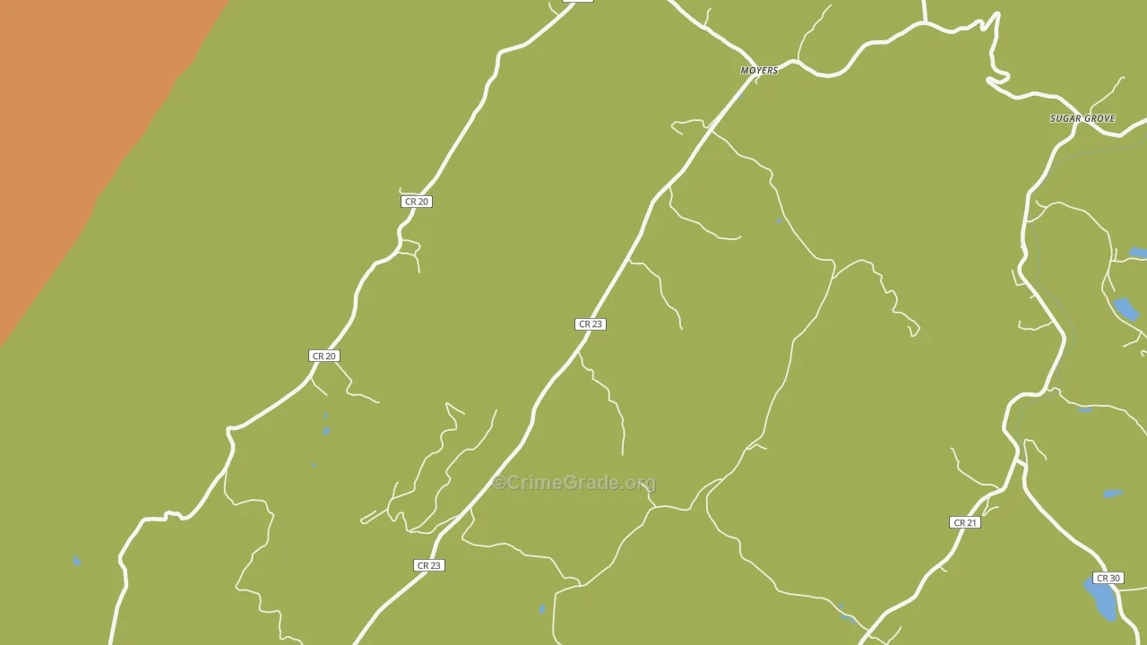 Moyers, WV Map of Murder Rates