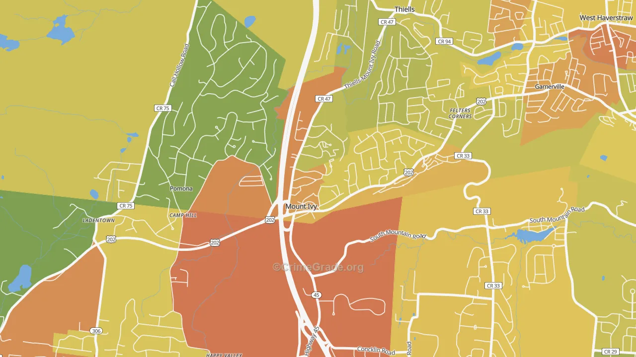 Mt Ivy, Pomona, NY Map of Murder Rates